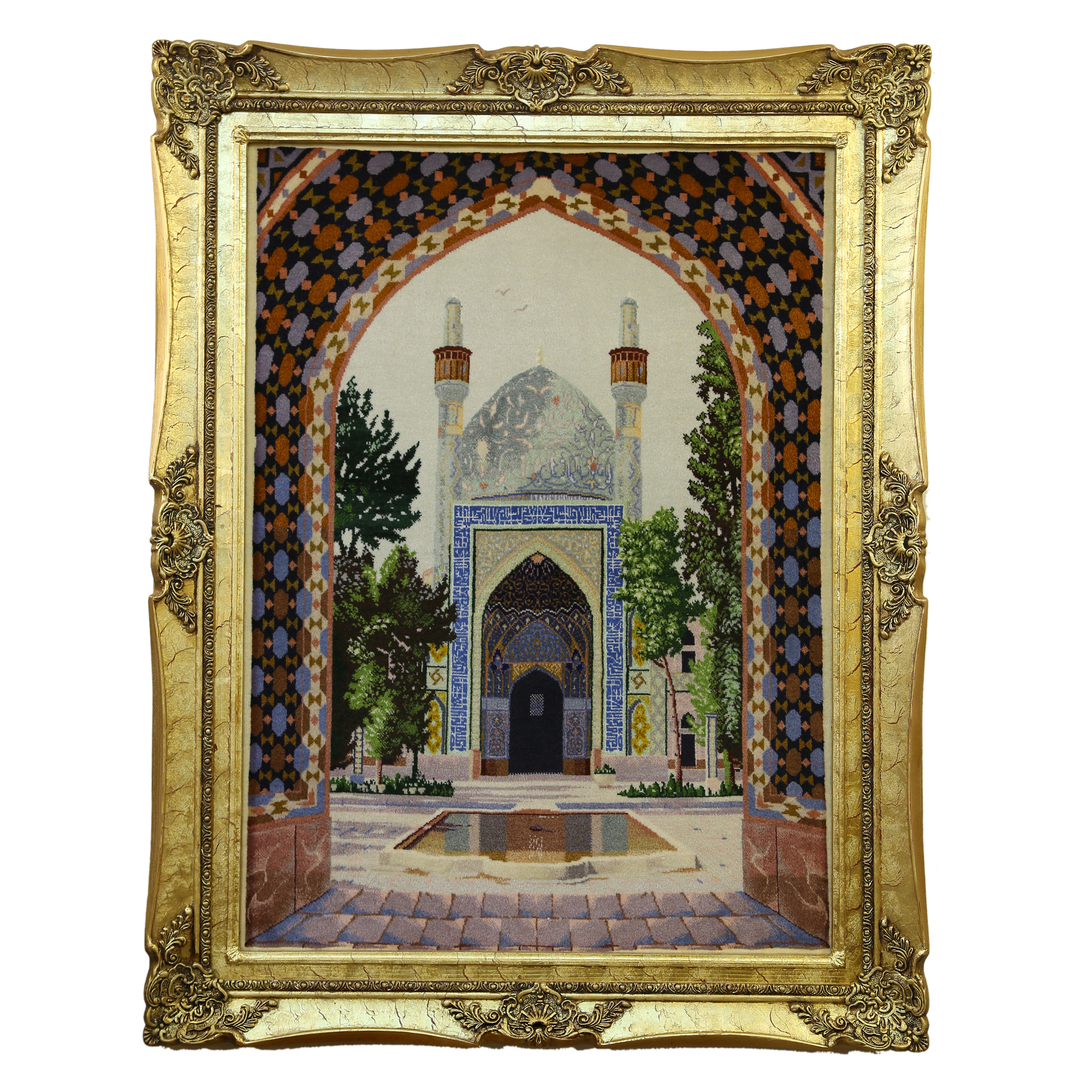 تابلو فرش دستباف طرح مسجد شیخ لطف الله کد ۱۷