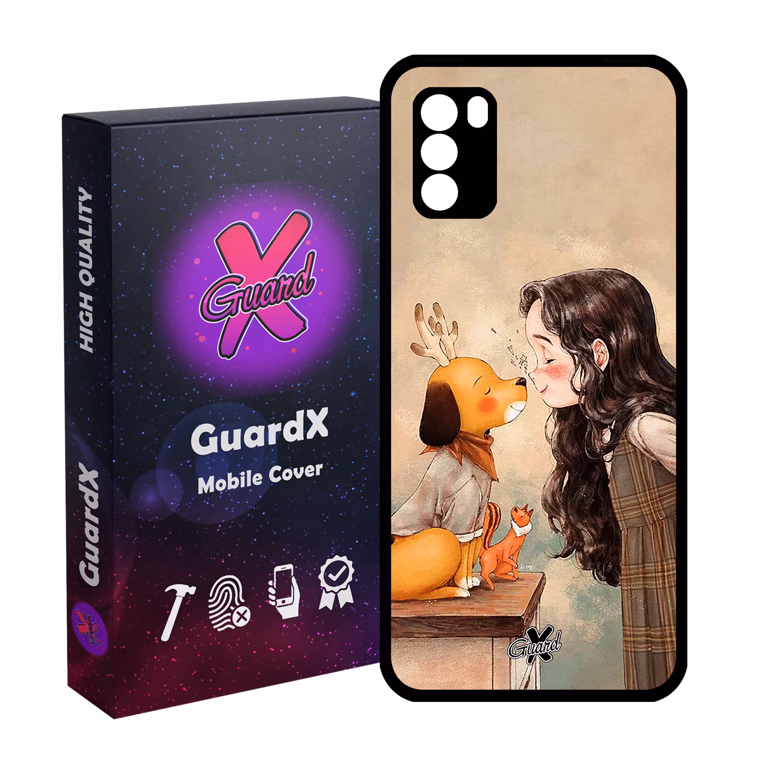 کاور گارد ایکس طرح Girl مدل Glass10323 مناسب برای گوشی موبایل شیائومی Poco M3
