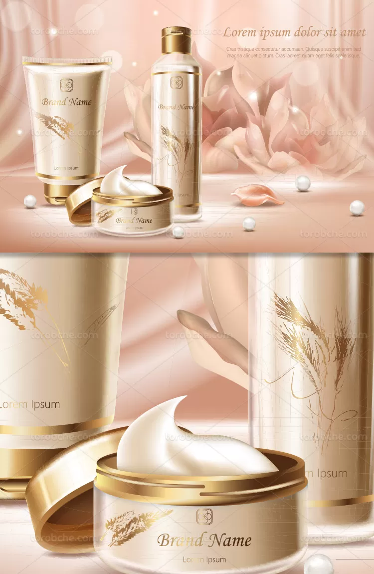 وکتور محصولات آرایشی صورتی | گرافیک با طعم تربچه