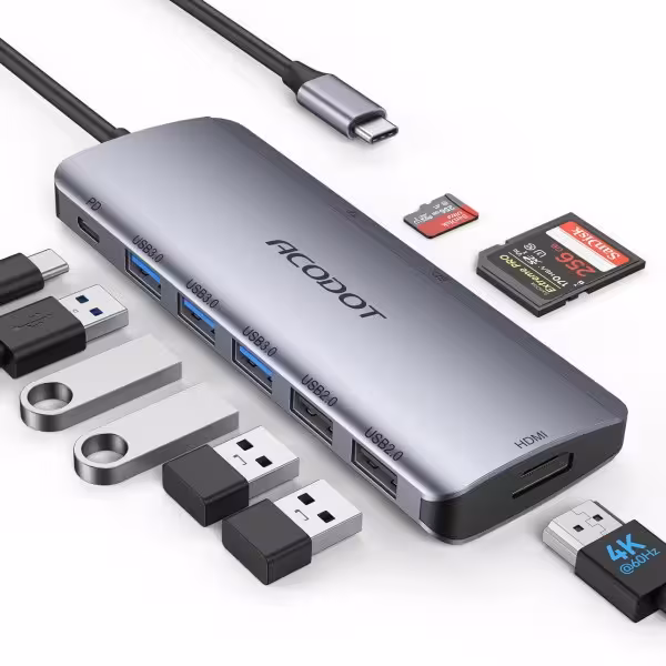 هاب 9 پورت USB-C آکادات مدل 4K