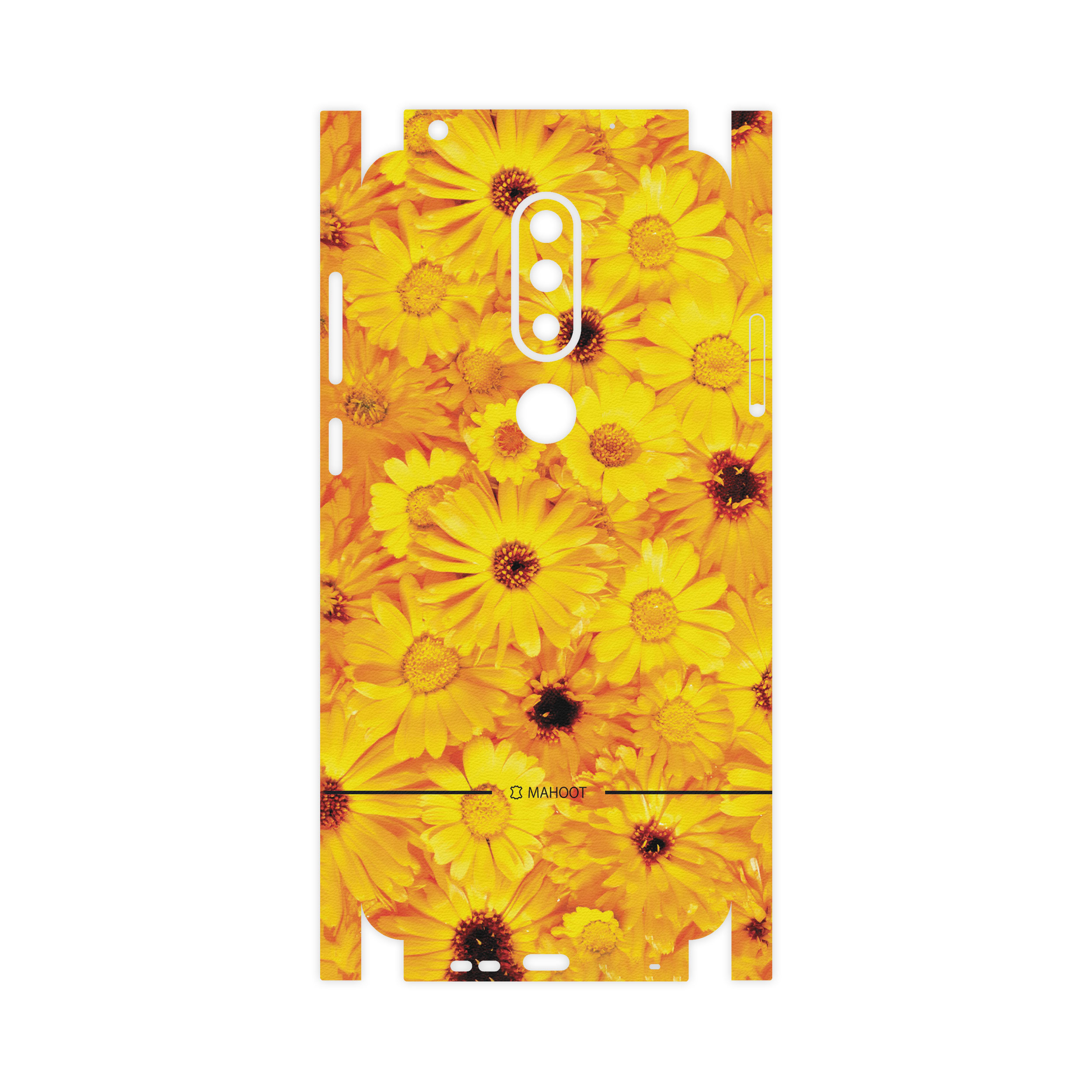 برچسب پوششی ماهوت مدل Yellow-Flower-FullSkin مناسب برای گوشی موبایل نوکیا 6.1 Plus