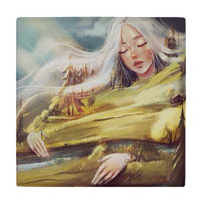  زیر لیوانی طرح بانوی جنگل کد    3454266_1261