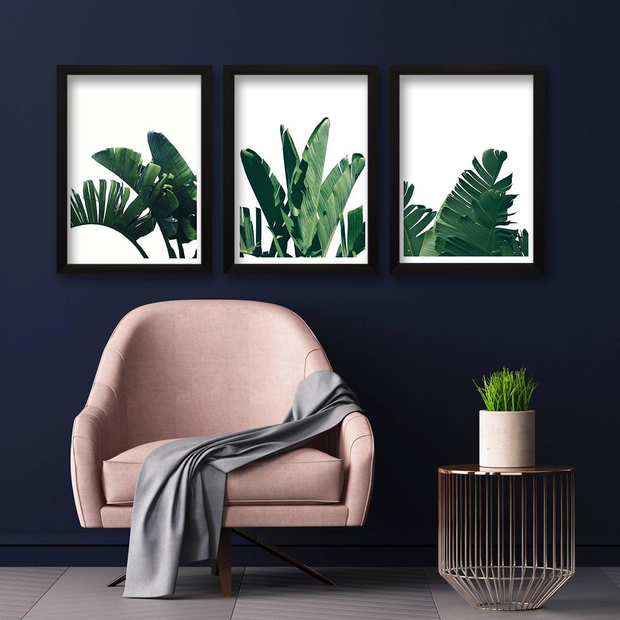 تابلو هیلما گالری کد HAP1921 BL مجموعه 3 عددی