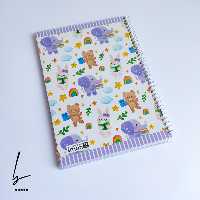 دفتر مجلد 60 برگ ایمان طرح فیل بنفش