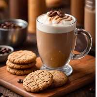 کاپوچینو کافئین بالا درجه یک باشکر قهوه ای همراه با هدیه