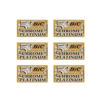 تیغ یدک سنتی بیک مدل Platinum Chromium Double Edge مجموعه 6 عددی