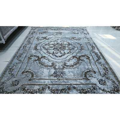 فرش ماشینی زمرد مشهد طرح پتینه کد TA109 زمینه طوسی