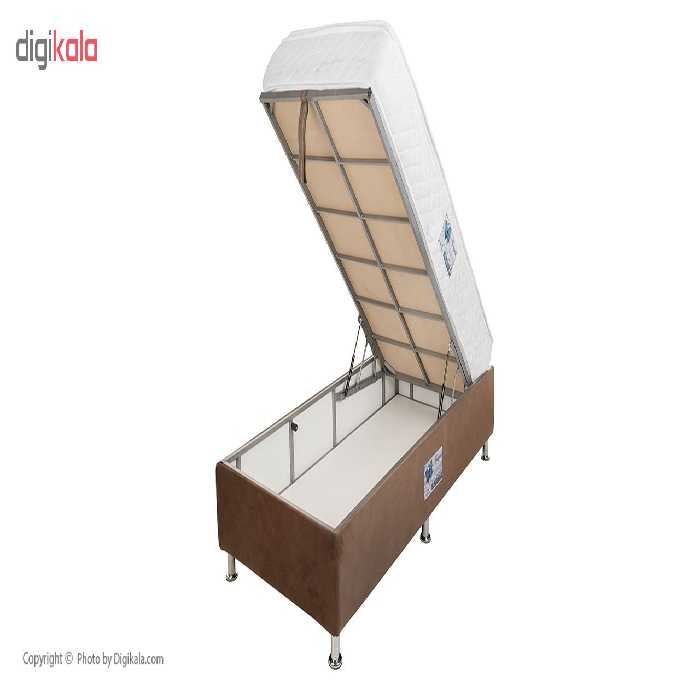 تخت خواب یک نفره آسایش باکس مدل AKA69 سایز 200 × 90 سانتی متر به همراه تشک طبی فنری