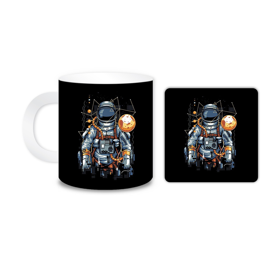 ماگ مدل فضانورد کد 534 به همراه زیر لیوانی