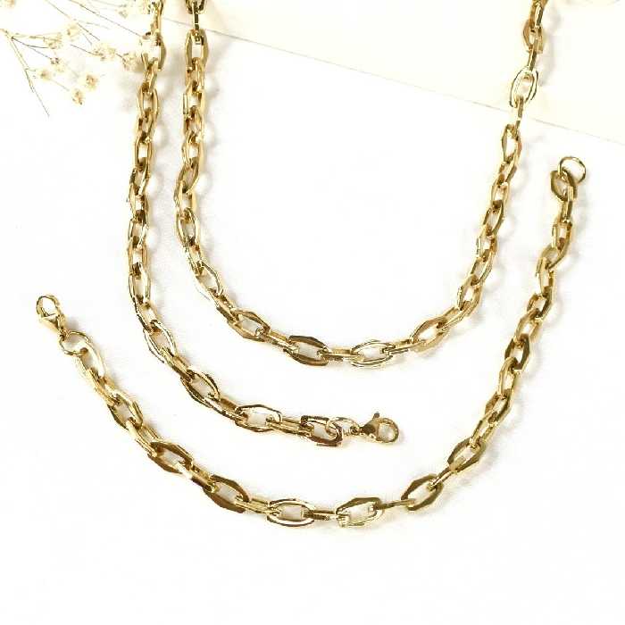 ست گردنبند و دستبند طرح طلا برند استیل کد9875