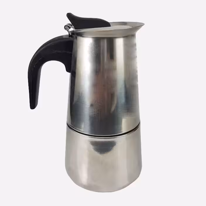 قهوه جوش موکاپات استیل 4 کاپ طرح ایتالیایی