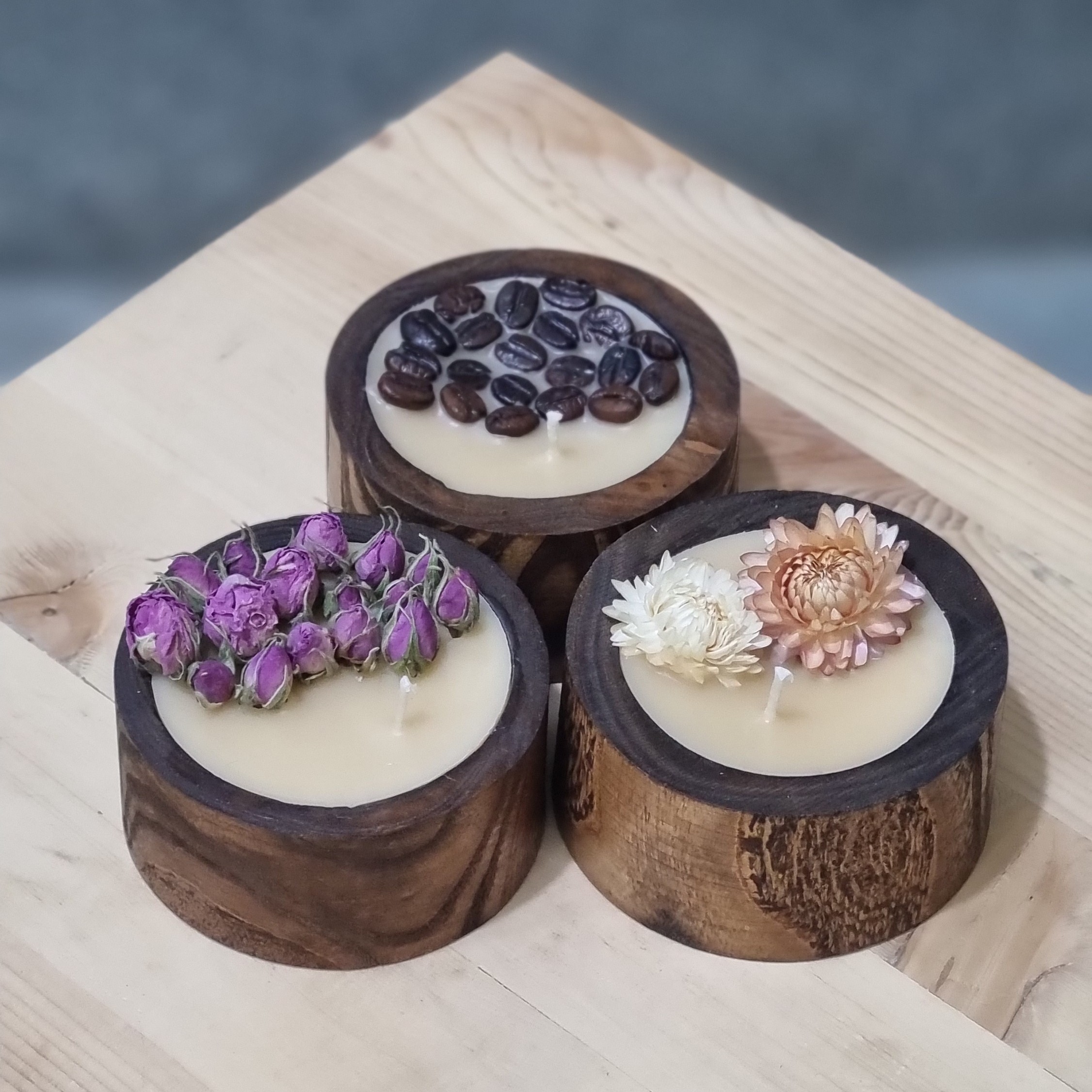 شمع کاسه چوبی 