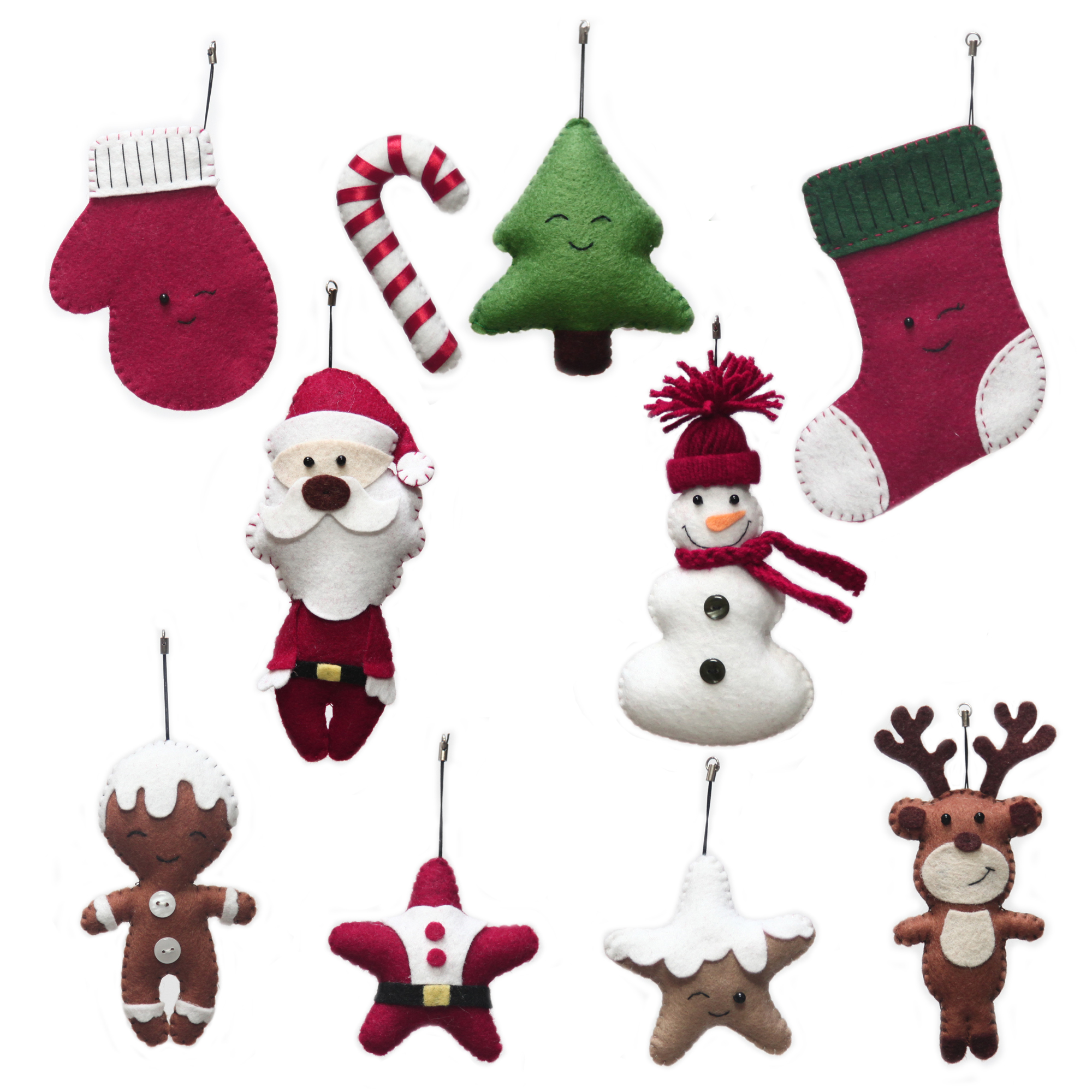 آویز تزئینی درخت کریسمس مدل 2Q1 مجموعه 10 عددی