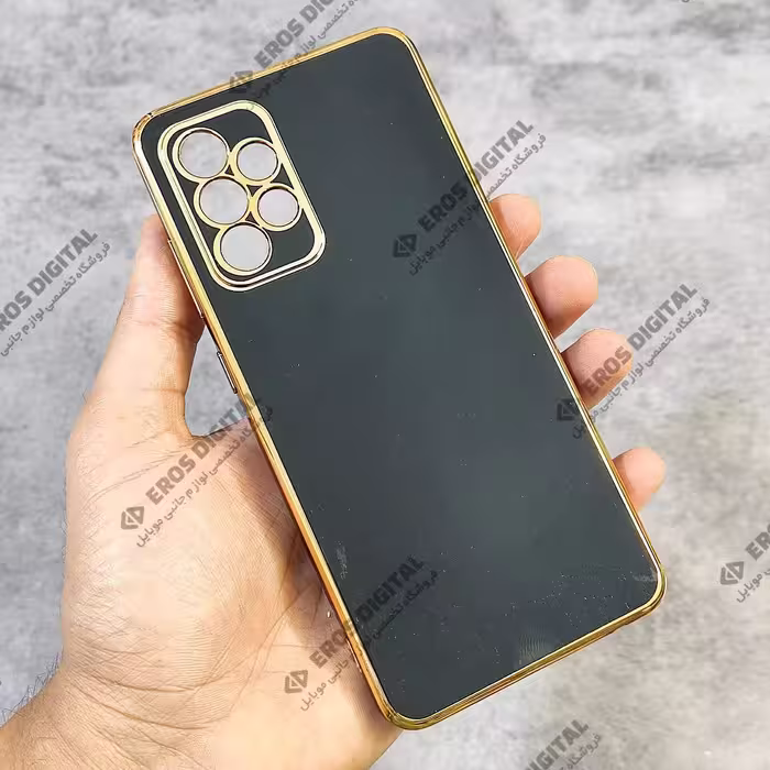 قاب مای کیس Samsung A52 / A52s دور طلایی الکتروپلیتینگ - صورتی