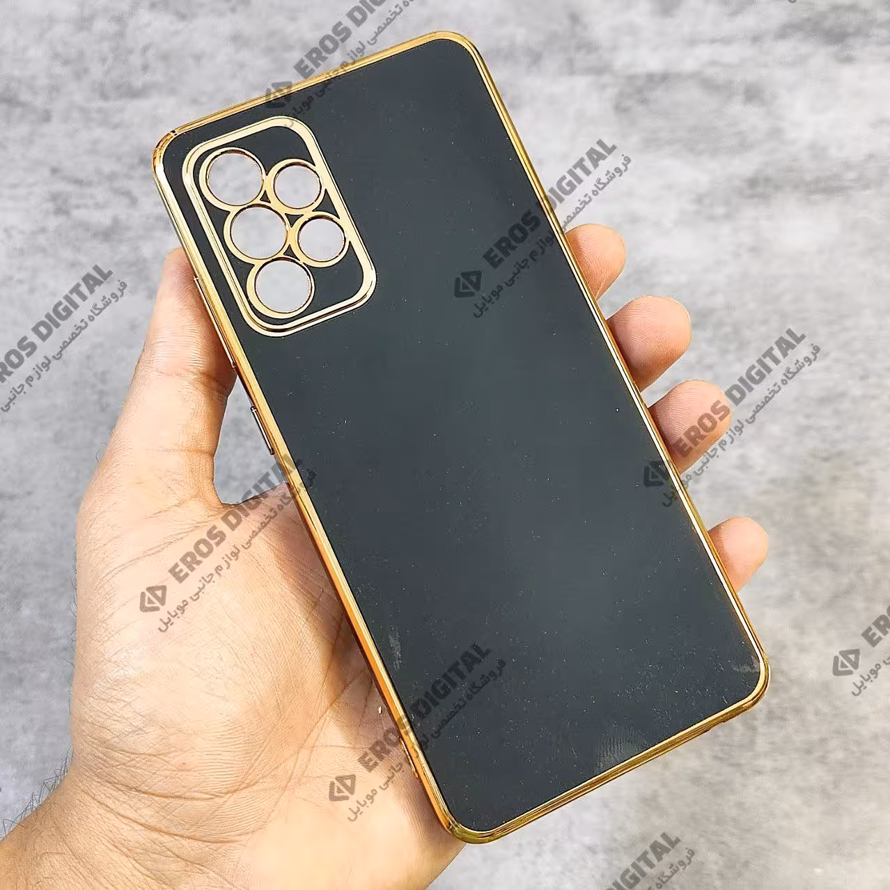 قاب مای کیس Samsung A52 / A52s دور طلایی الکتروپلیتینگ - صورتی