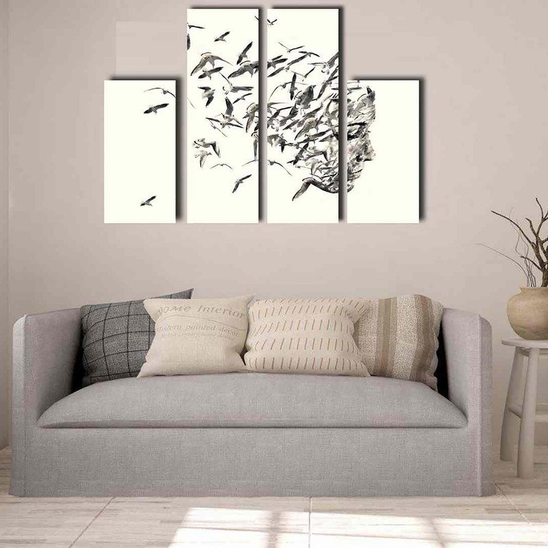 تابلو شاسی دنیای قابطرح نقاشی مدرن مدل 200 مجموعه 4 عددی | دنیای قاب