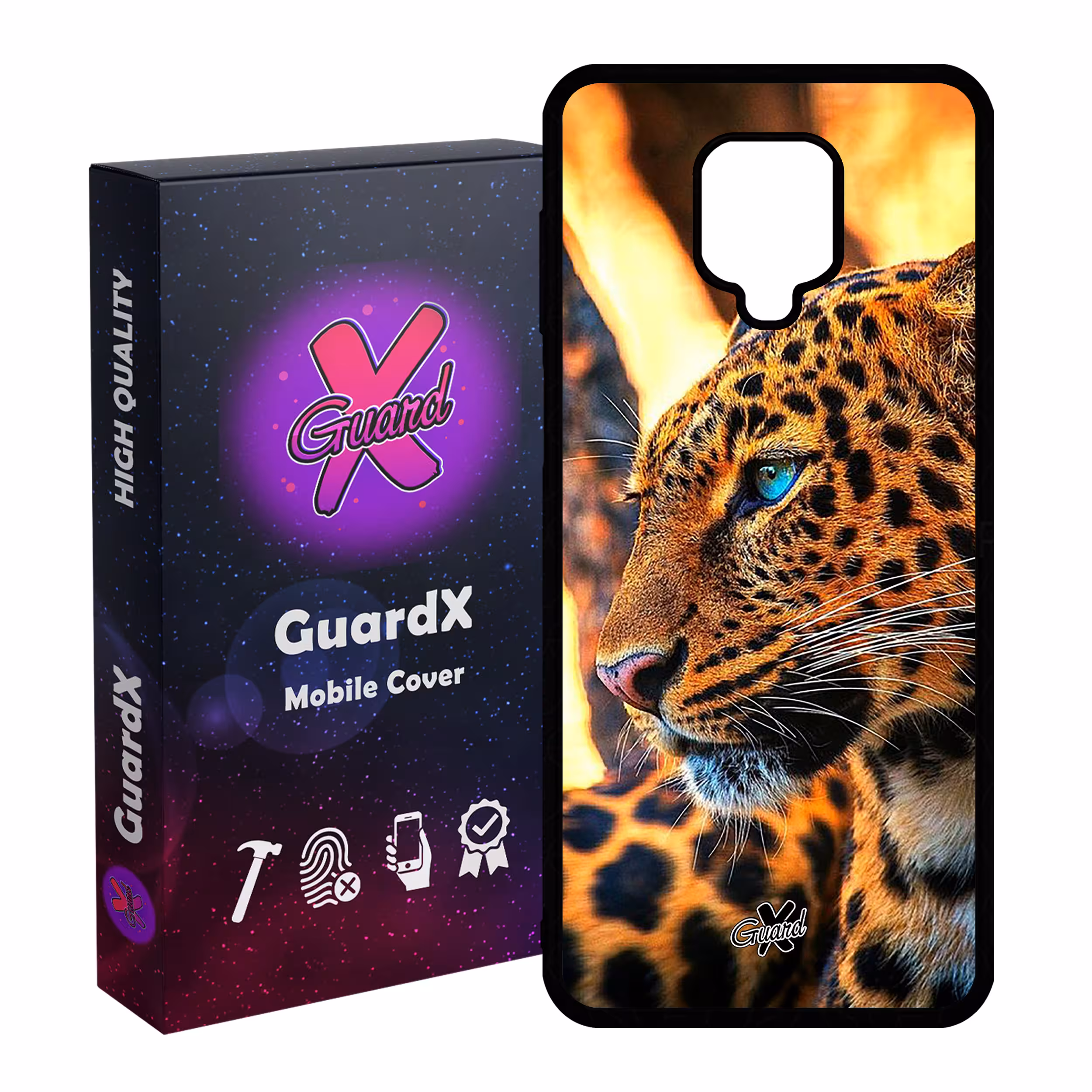 کاور گارد ایکس طرح پلنگ مدل Glass10237 مناسب برای گوشی موبایل شیائومی Redmi Note 9S / Note 9 Pro / Note 9 Pro Max