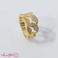 انگشتر زنانه کوپر آبکاری رادیوم نگین سفید کد 80