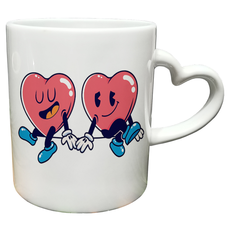 ماگ مدل دسته قلبی طرح عاشقانه کد 218