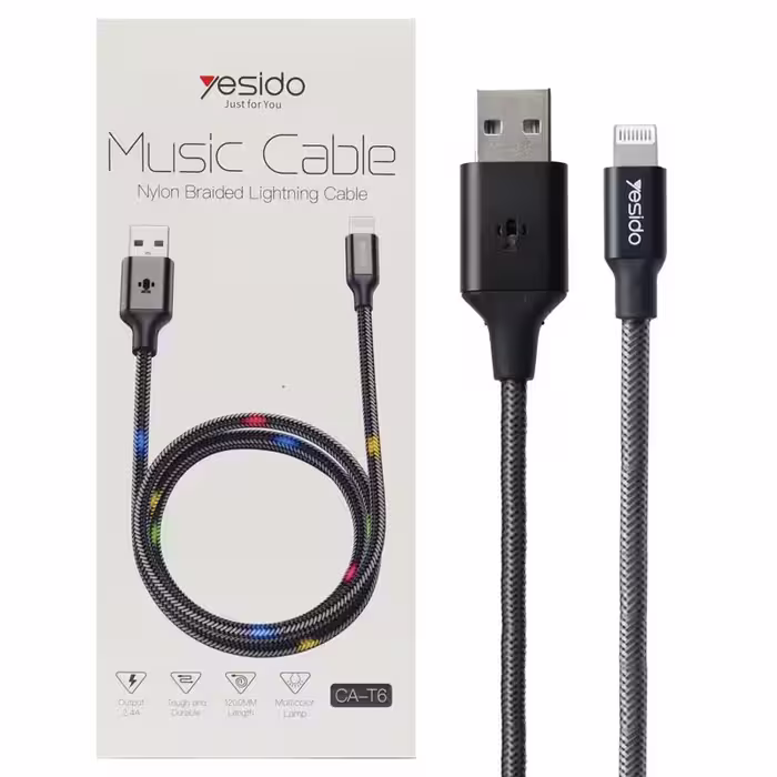 کابل تبدیل USB به لایتنینگ یسیدو مدل CA-T6 طول ۱.۲ متر