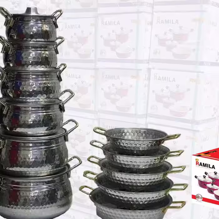 خرید و قیمت سرویس 17 پارچه روحی چکشی -aluminium cookware factory