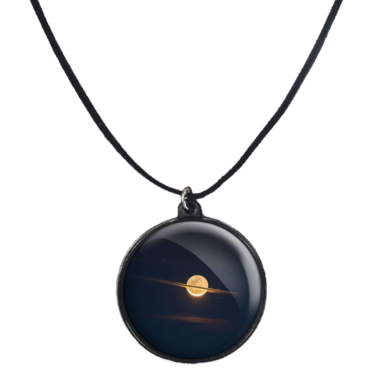 گردنبند پرمانه طرح ماه کد pmb.24701 مدل دو طرفه