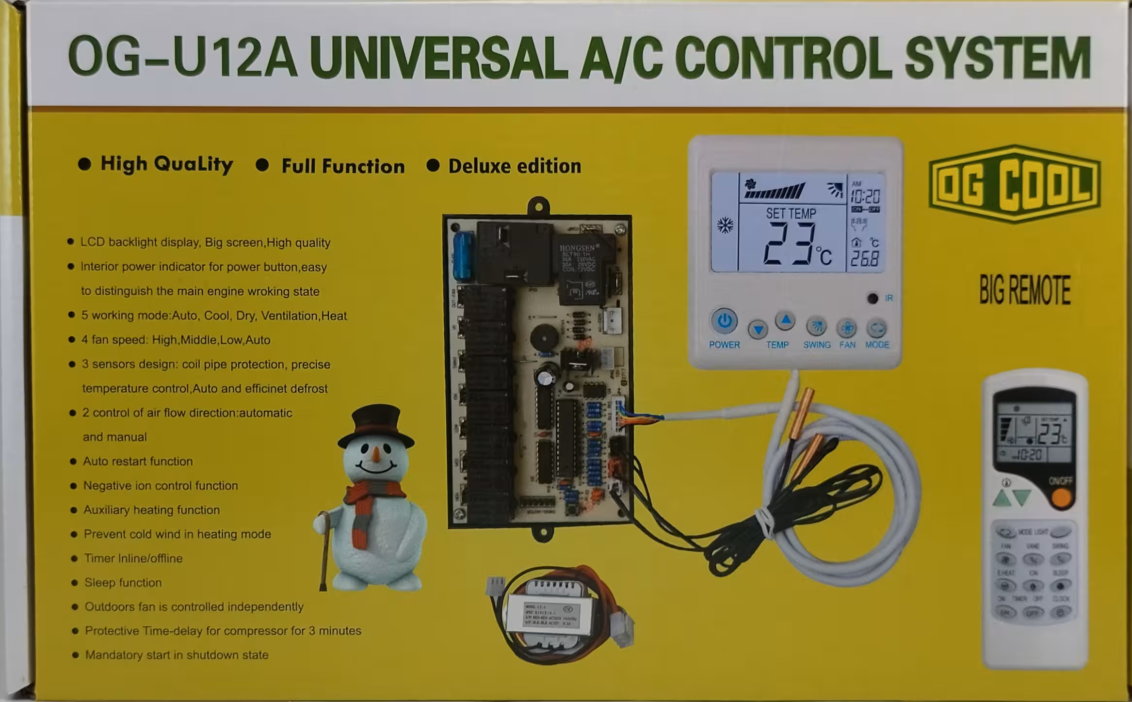 برد یونیورسال یا برد همه‌ کاره کولر اسپلیت ایستاده با نمایشگر (دیسپلی) مدل OG-U12A | آریا سیتی