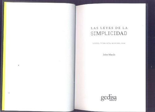 خرید و دانلود نسخه کامل کتاب Las leyes de la simplicidad. Diseño, tecnología, negocios, vida