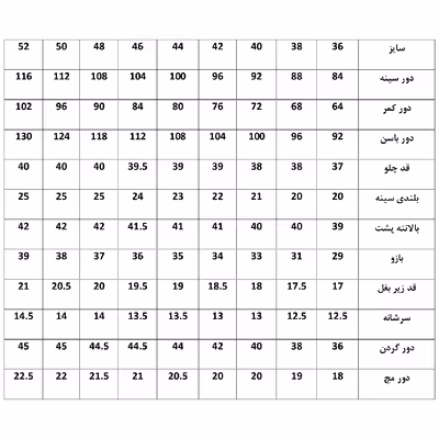 الگو خیاطی بالاتنه و آستین زنانه متد ترک کد 6 سایز 46 
