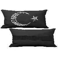 سرتکیه صندلی مشکی نیسان QASHQAI AUTO SEAT NECK PILLOW 2 MOON STAR LOG با بالش ارتوپدی سیاه Öziron