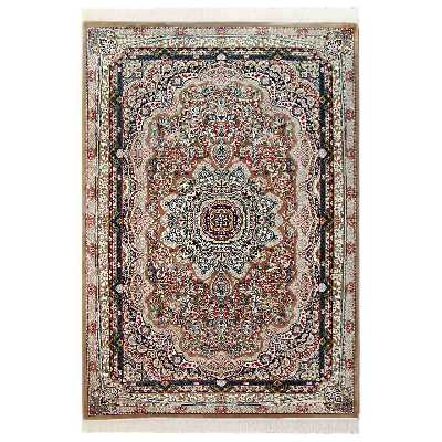 فرش ماشینی زمرد مشهد کد 18116 زمینه گردوئی