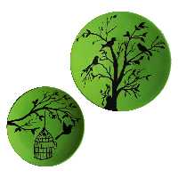 بشقاب دیوارکوب سفالی کد D13-A مجموعه 2 عددی