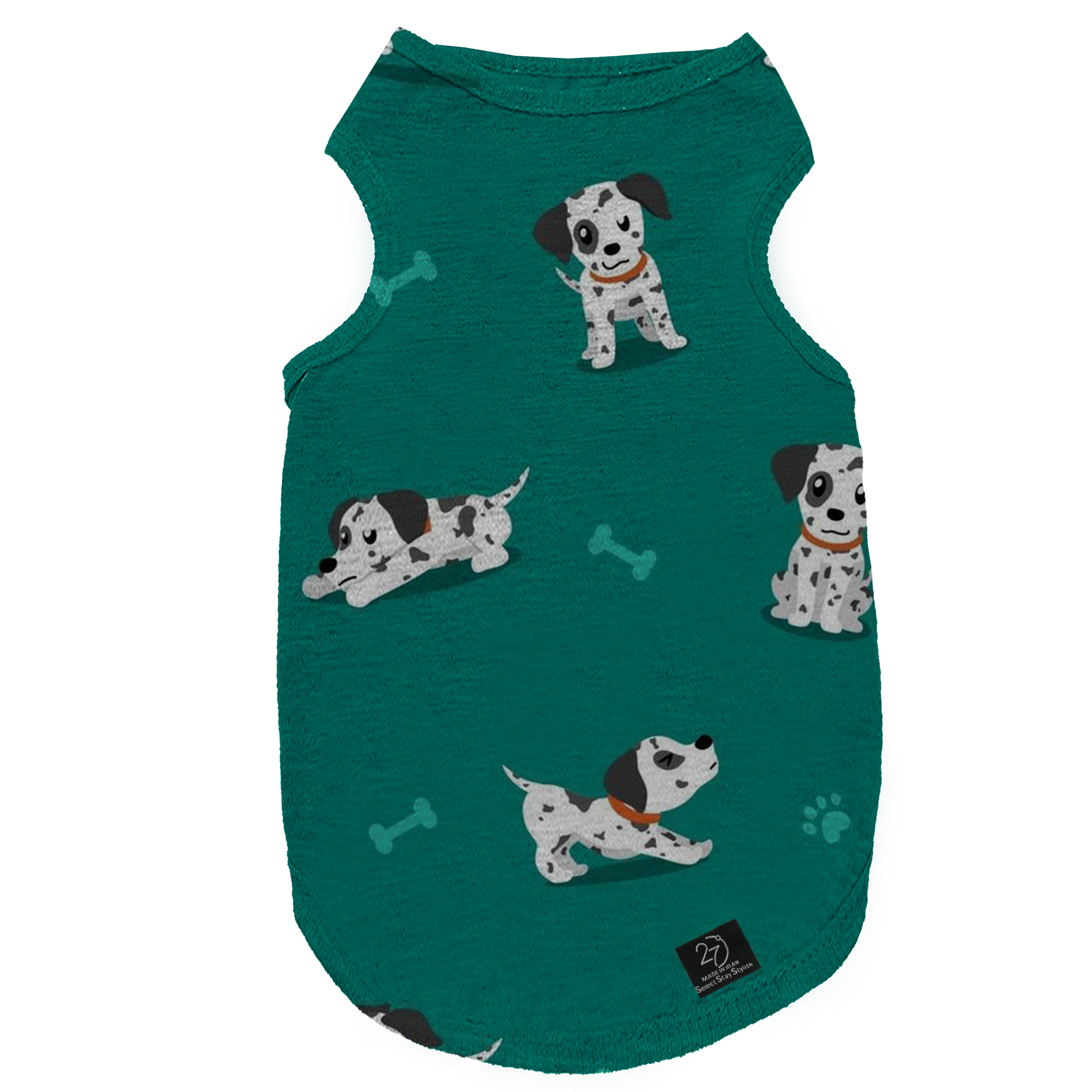 لباس سگ و گربه 27 طرح 101 Dalmatians Green کد MH389 سایز L