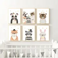 تابلو کودک و نوزاد مدل Elfap_Watercolor Animals 6000 مجموعه 6 عددی
