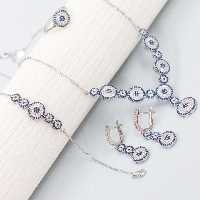 سرویس نقره چشم نظر نگین میکرو و برلیان و بدون ریزش