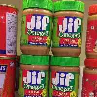 کره بادام زمینی جیف محصول اصلی امریکا مناسب صبحانه و یا میان وعده، حاوی امگا 3 برای ورزشکاران و یا افراری که رژیم دارند 