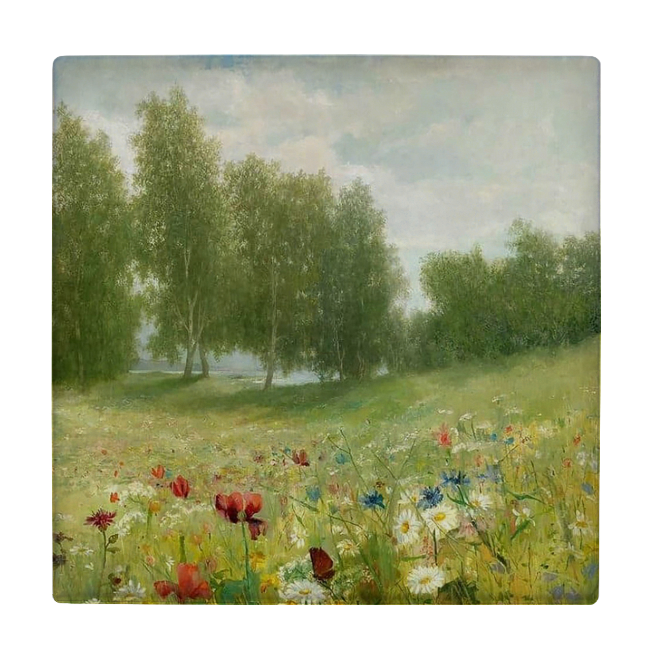 کاشی کارنیلا طرح نقاشی دشت گل و درختان کد WKB601 