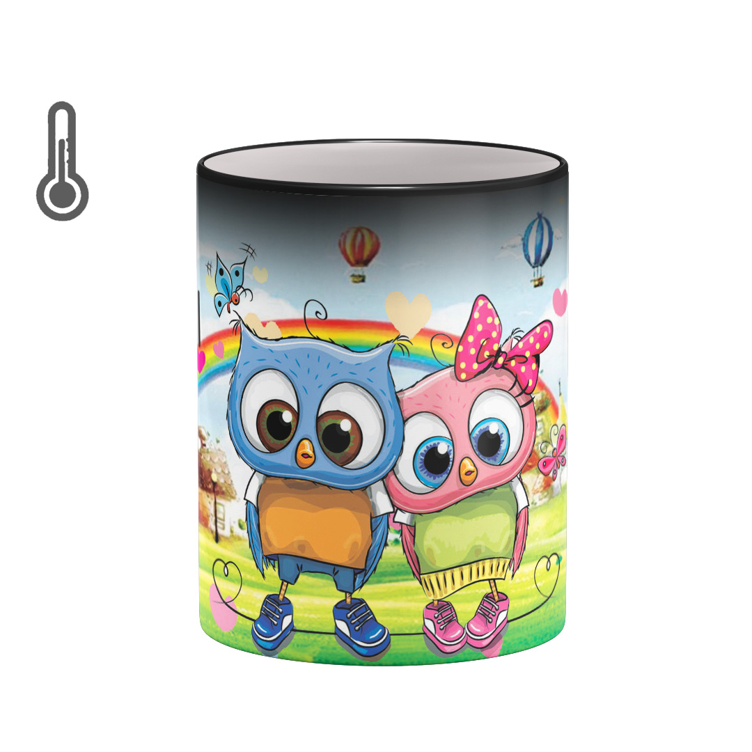 ماگ حرارتی بیگ ماگ مدل جغد عاشقانه کد 1020