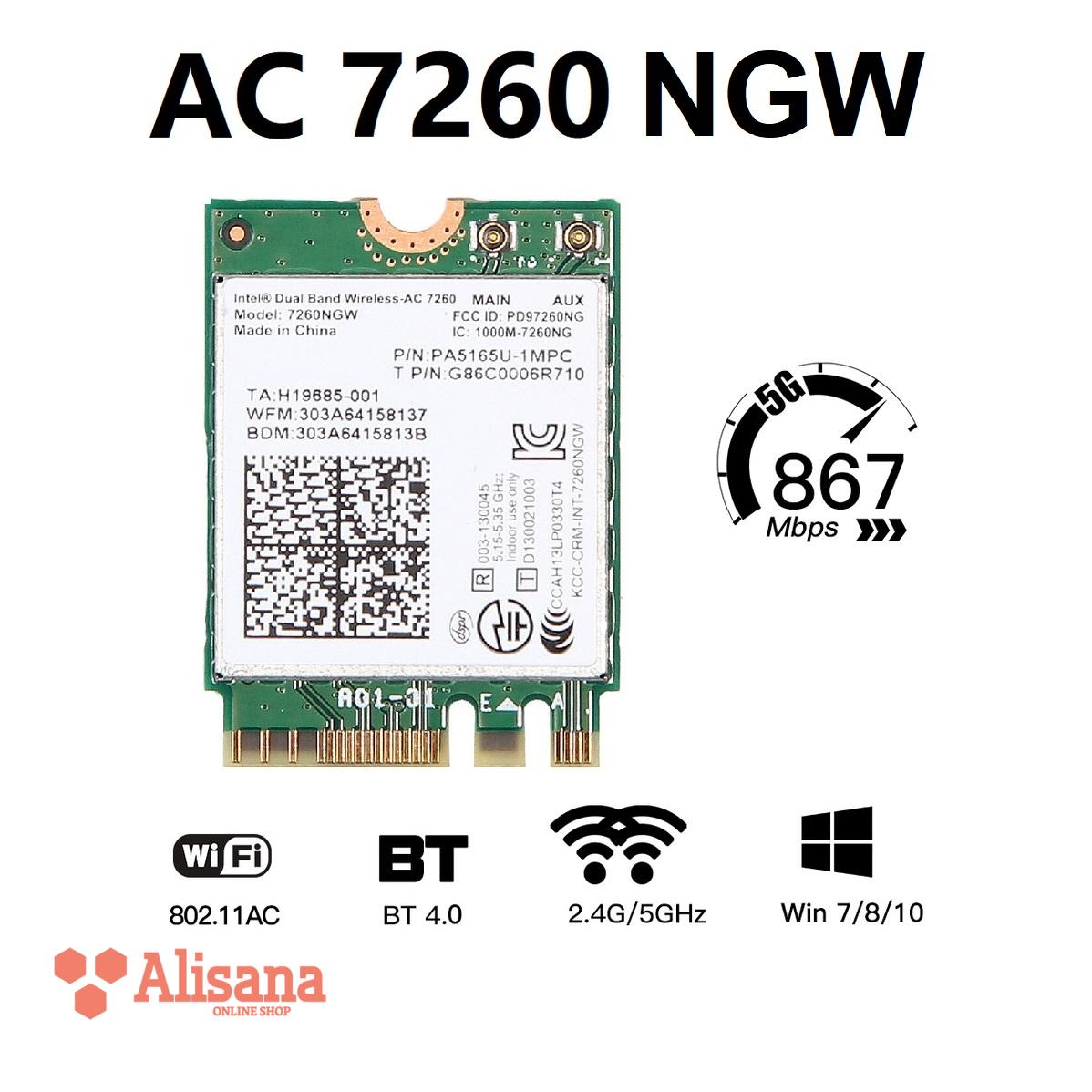 کارت وایرلس دو باند لپ تاپ اینتل مدل 7260NGW