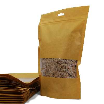 پاکت زیپ دار مدل کرافت پنجره دار 20/30 بسته 10 عددی