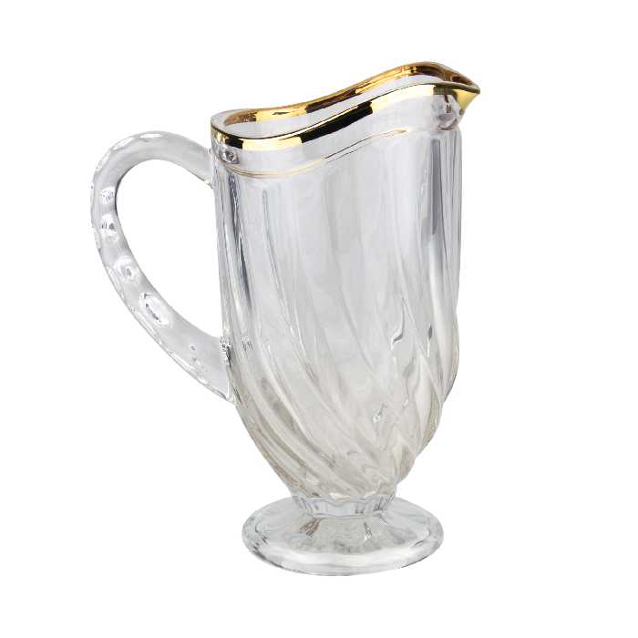 سرویس پارچ و لیوان 7 پارچه مجستی مدل تولیپ لب طلا