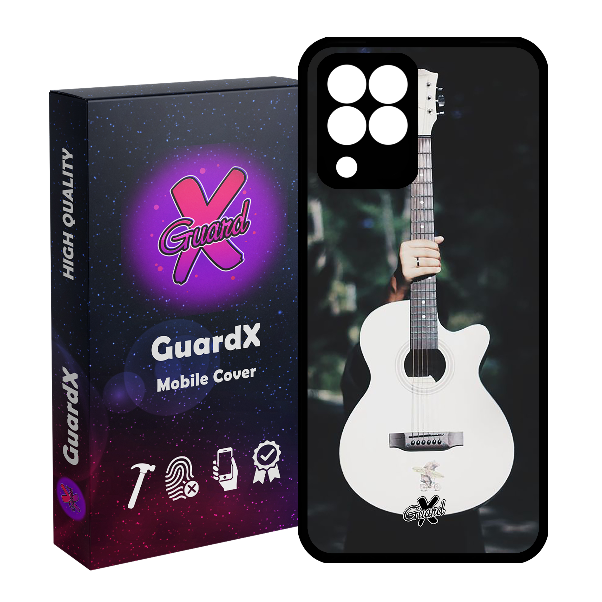 کاور گارد ایکس طرح گیتار مدل Glass10263 مناسب برای گوشی موبایل سامسونگ Galaxy M33/M33 5G