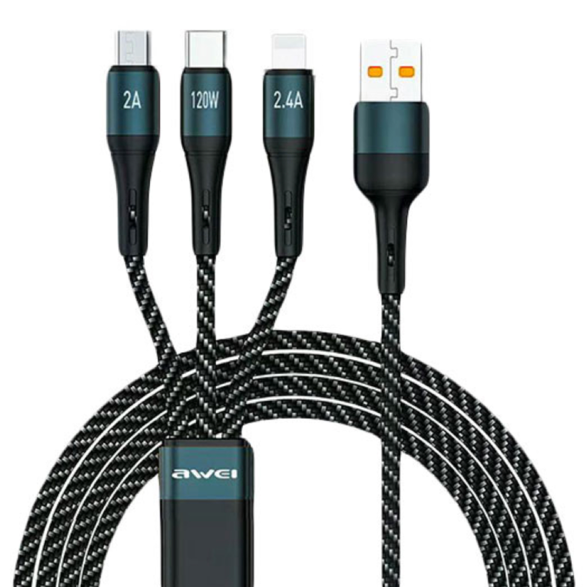 کابل تبدیل USB به microUSB /USB-C / لایتنینگ اوی مدل CL729T طول 1.2 متر