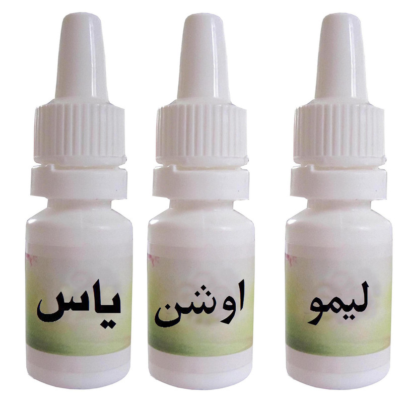 اسانس شمع مدل لیمو و یاس و اوشن حجم 10 میلی لیتر بسته 3 عددی