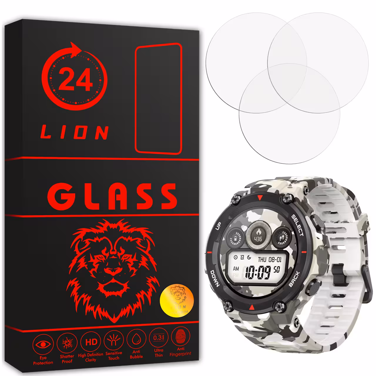 محافظ صفحه نمایش لاین مدل RB007 مناسب برای ساعت هوشمند شیایومی Smart Watch Amazfit T Rex بسته سه عددی