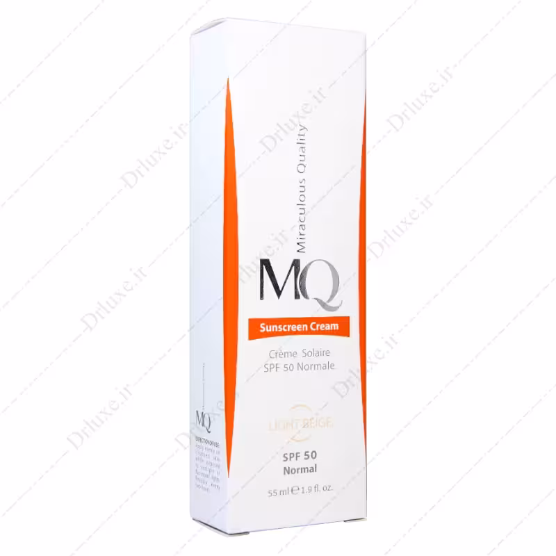 کرم ضد آفتاب SPF50 ام کیو بژ روشن نرمال 55 میلی لیتر