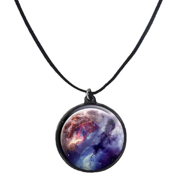 گردنبند پرمانه طرح سیاره ها کد pmb.25121 مدل دو طرفه