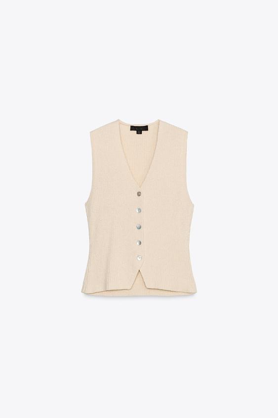 تاپ زنانه زارا KNIT WAISTCOAT TOP | تهران زارا TehranZara