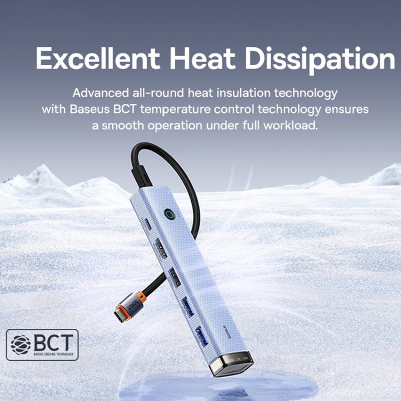 هاب Baseus UltraJoy Series UBS-OH164 B00052802811-01 Type-C To USB 3.0/HDMI/USB2.0/Type-C PD