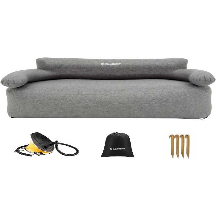 تخت و مبل بادی خاکستری کمپینگ متورم شدن اورجینال KINGCAMP